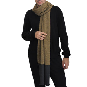 Unisex Pure Scarf - Charcoal, Mustard, Gold