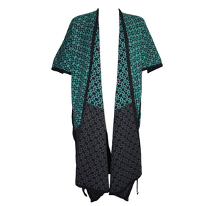 Sage Reversible Knit Wrap - Green, Black, Charcoal