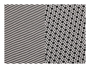 Unisex Stripe Side Scarf - Black, Off White