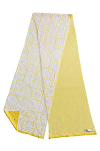 Unisex Double Side Play Summer Scarf - White, Yellow