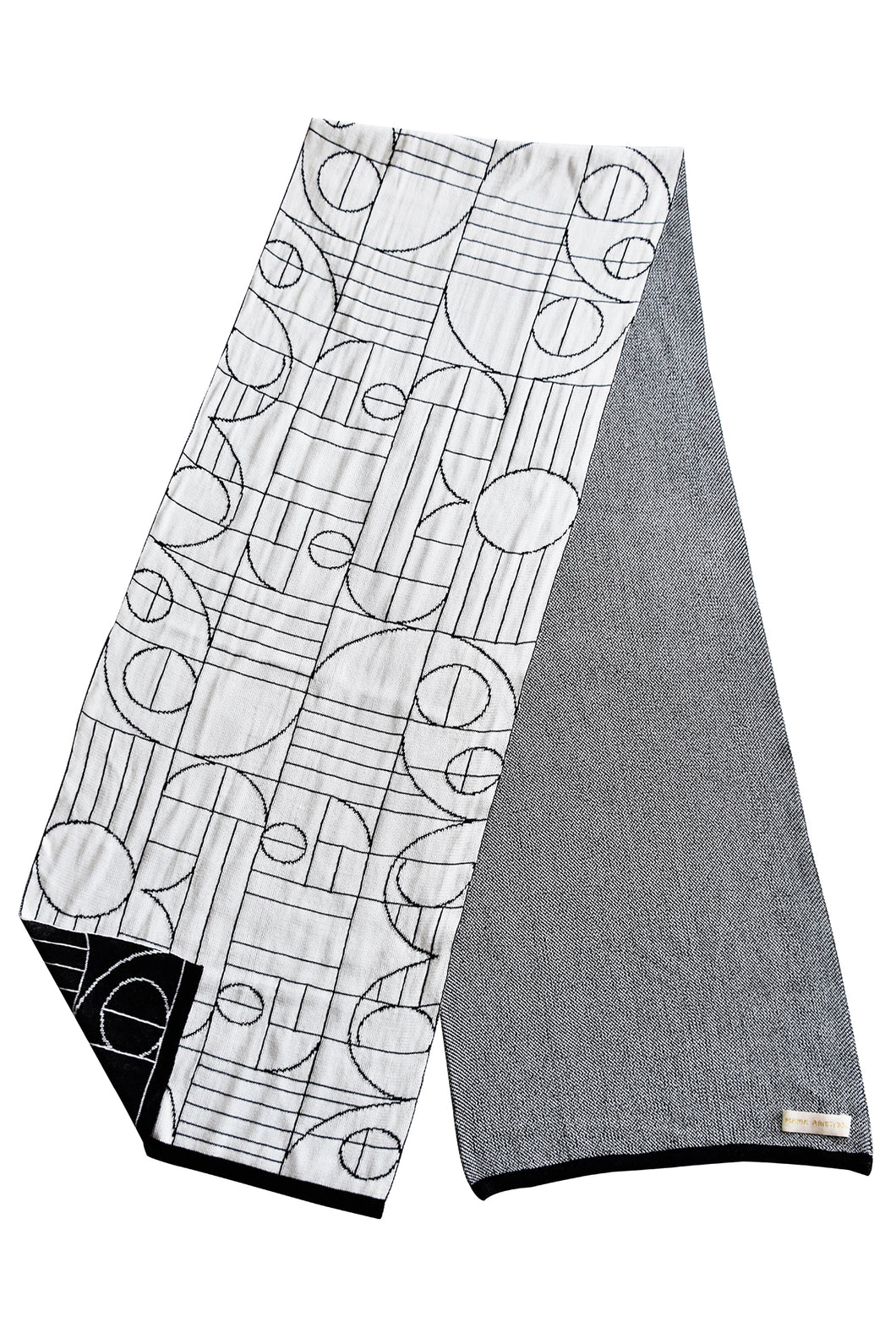 Unisex Double Side Play Summer Scarf - White, Black