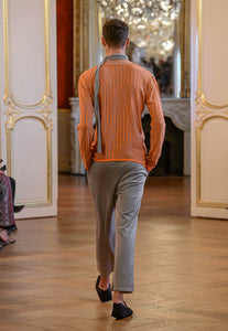 Bold Knit Top - Grey, Orange