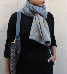 Double Side Scarf - Grey-Gold