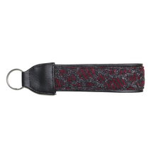 Load image into Gallery viewer, Keyring - Circle Burgundy Charcoal Silver
